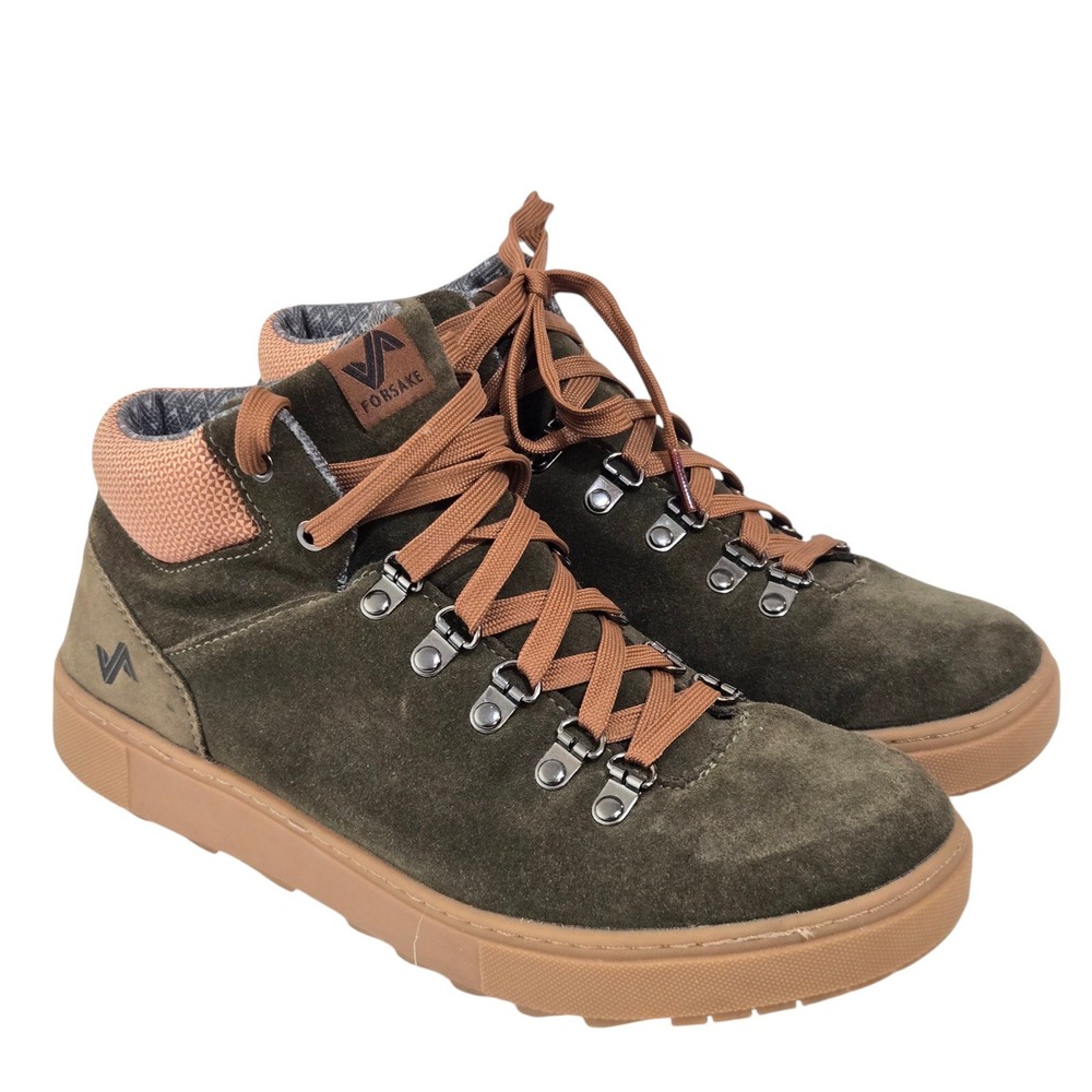 Forsake Lucie Mid Sneaker Boots Waterproof Womens 9.5 Olive Green Suede Leather